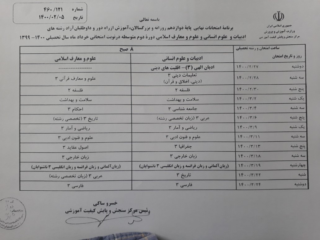 نکات کلیدی ومهم قبل آزمون نهایی